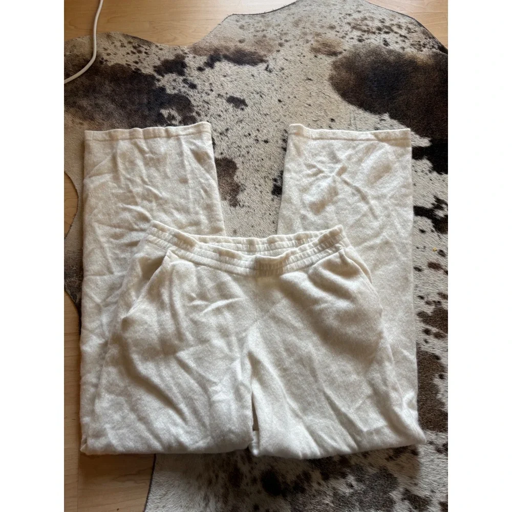 NAADAM Signature‎ Cashmere Paperbag Wide Leg Pants Size Large White